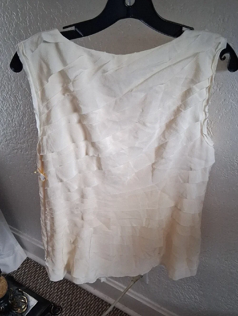 Tory Burch Ivory Layered Ruffle Sleeveless Camisole